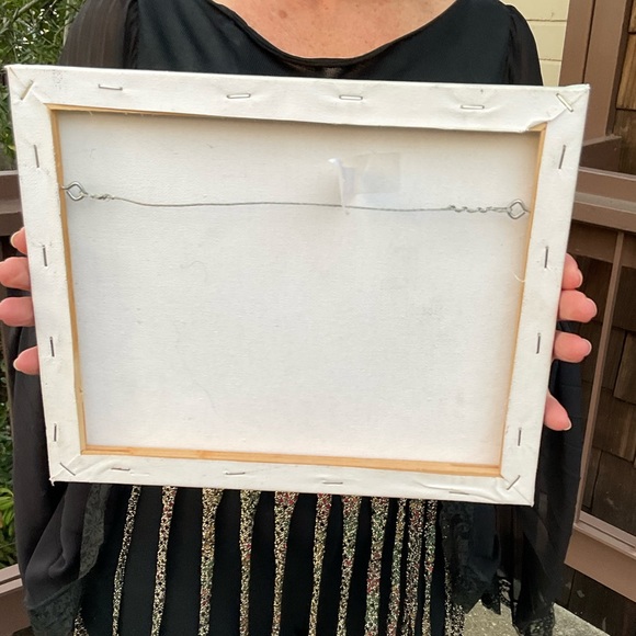 I love Oakland, CA Canvas hand painted art, 10.5” x 9” - Picture 3 of 4